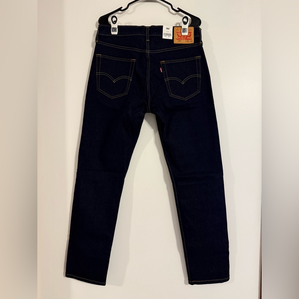 Levi's Men's 502 Taper Stretch Jeans Deep Indigo 32 New - Picture 2 of 7